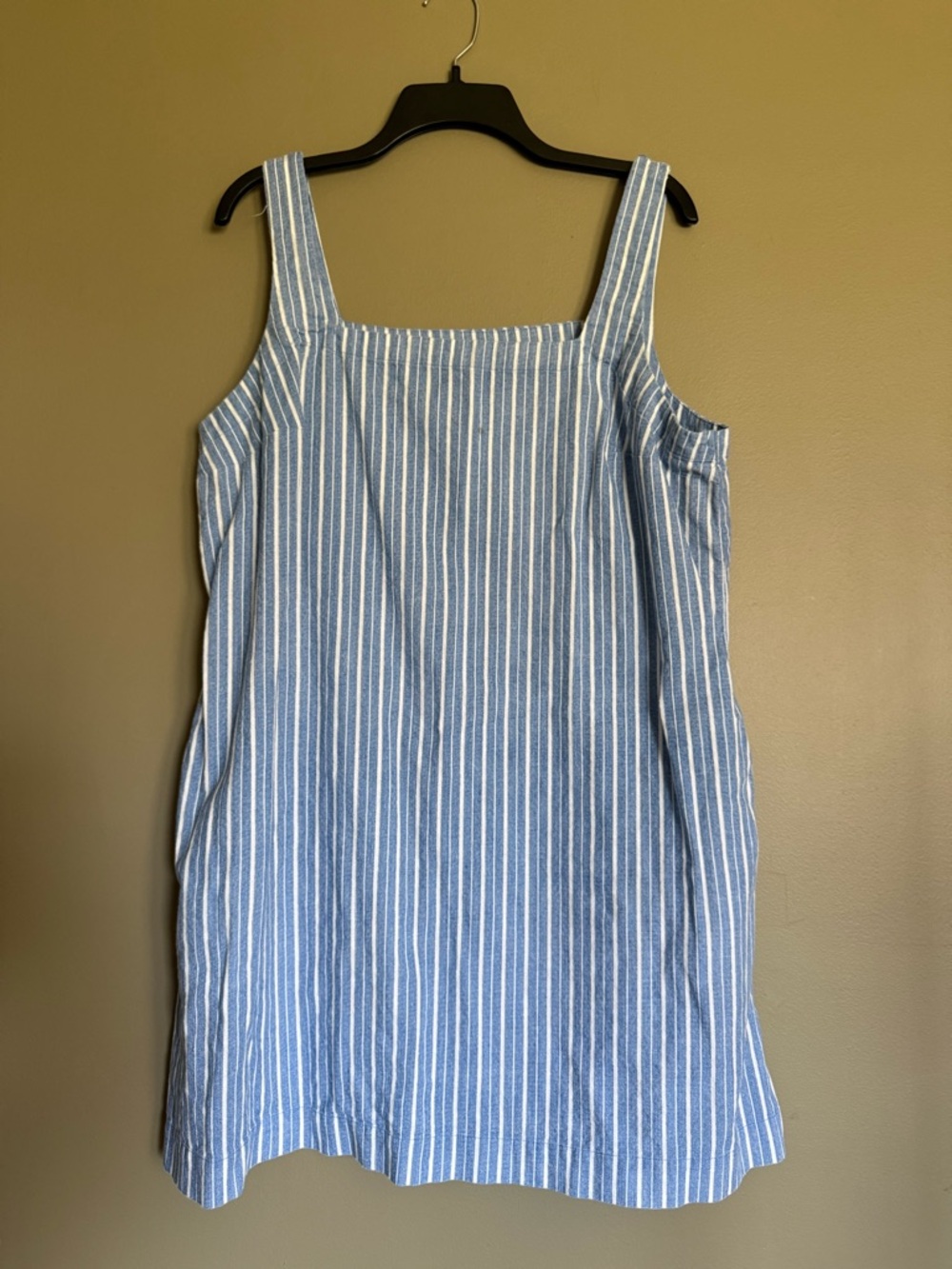 A New Day  Blue and White Striped Square-Neck Mini Dress